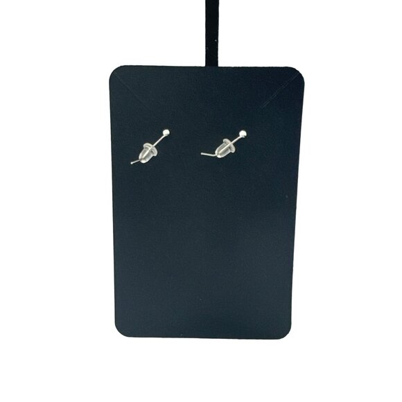 Blue Topaz and Rhinestone Silver Tone Dangle Drop Earrings 2.5 inch - Picture 5 of 5